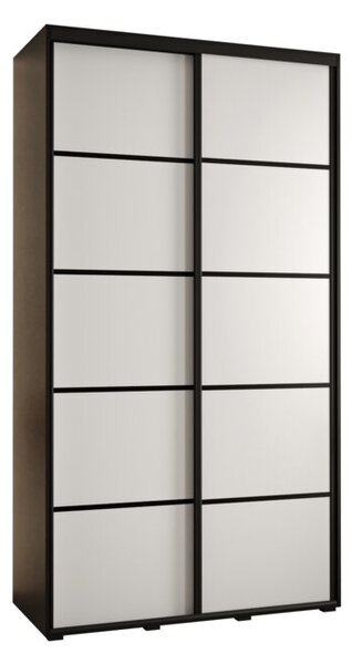 Szafa przesuwna wysoka Davos 4 140, gł. 45 cm czarny + biały + czarny