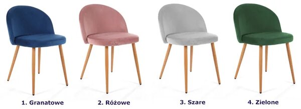 Granatowe welurowe krzesło L6-T94