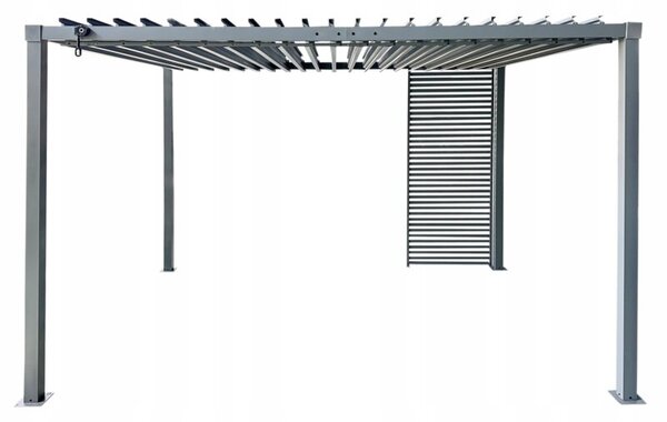 Pergola multiklimatyczna 3x3 m z metalową żaluzją i regulowanym stalowym dachem