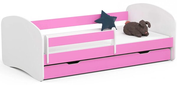 Łóżko dla dziewczynki białe + różowy - Ellsa 5X 90x180