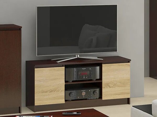 Szafka wenge pod telewizor + dąb sonoma 120 cm P5-H36