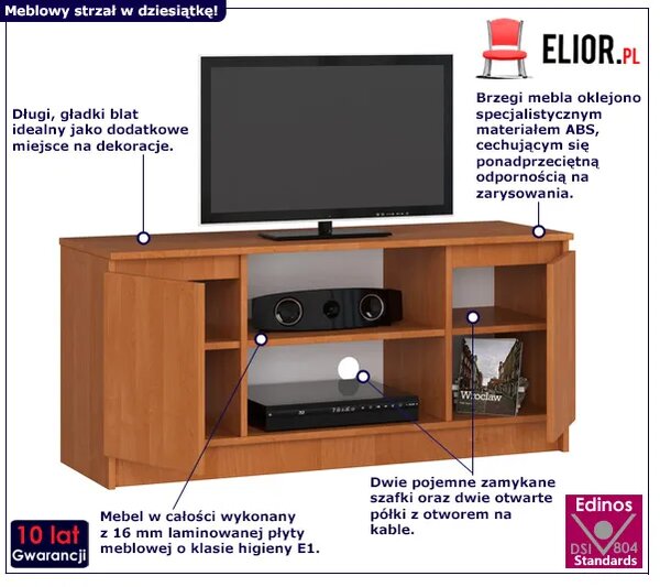 Szafka rtv z dużym blatem olcha K6-C32