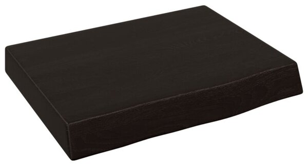 Półka, ciemnobrązowa, 40x30x(2-6) cm, wykończone drewno dębowe