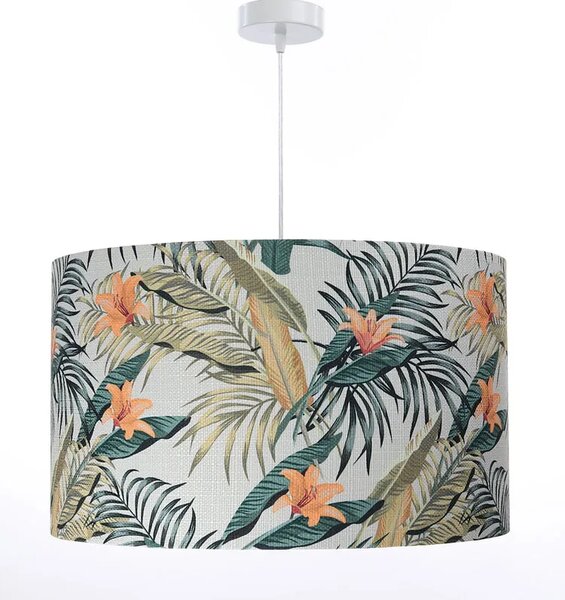 Zielona lampa wisząca z kwiecistym wzorem S9-T75
