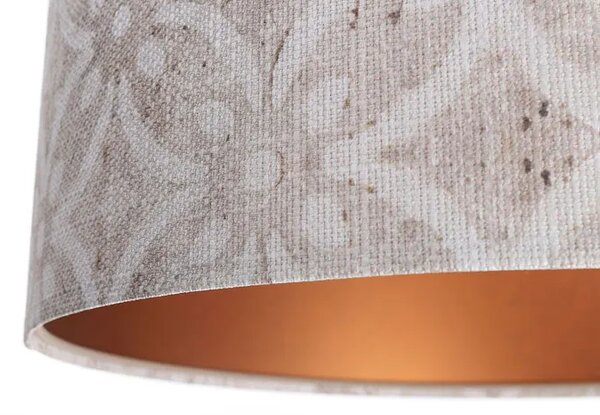 Szaro-miedziana lampa wisząca z wzorami - S363 E6-F27
