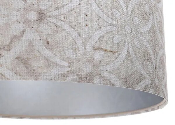 Szaro srebrna lampa wisząca z ozdobnym abażurem 17X S363 M7-B48