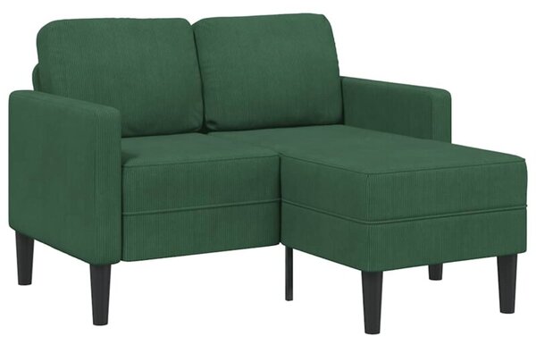 Sofa 2-osobowa z szezlongiem w ksztaÅcie litery l, ciemnozielona