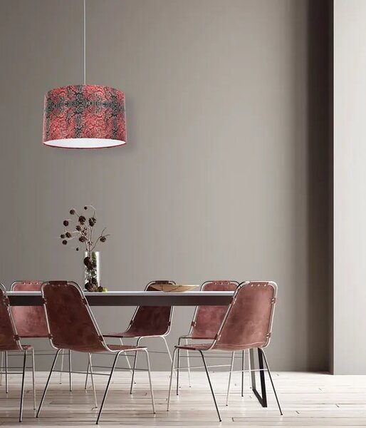 Czerwono-biała lampa wisząca nad stół z wzorem - S374 A2-T02