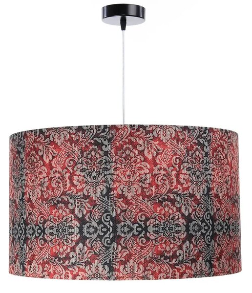 Czerwono-grafitowa lampa wisząca z abażurem - 5X S374 K5-P16