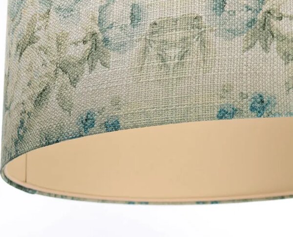 Kremowa okrągła lampa wisząca w kwiaty - 3X S371 M0-N44