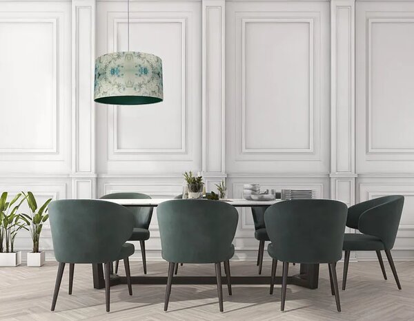 Zielona lampa wisząca z kloszem w kwiaty - 5X S371 Z4-T08