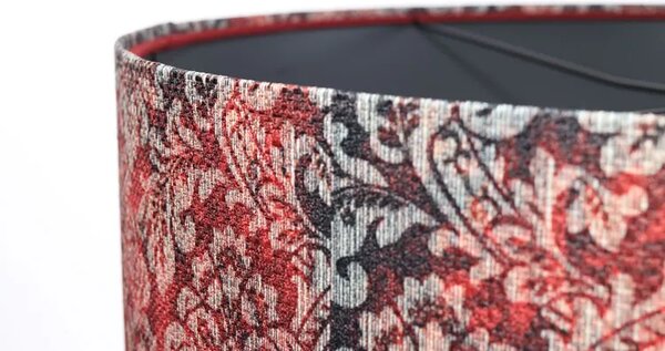 Czerwono-grafitowa lampa wisząca z abażurem - 5X S374 K5-P16