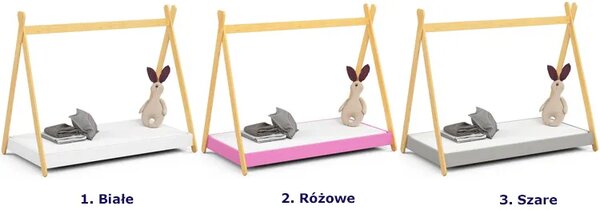 Białe łóżko dziecięce tipi 80x180B7-L15