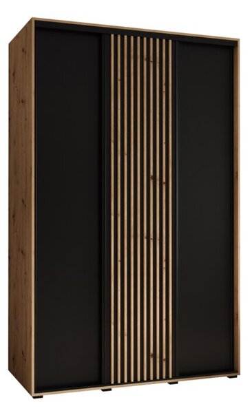 Szafa przesuwna wysoka Lanko 1 150, gł. 45 cm artisan + czarny + artisan