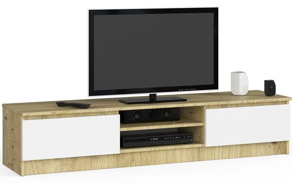 Szafka pod telewizor dąb artisan + biały T6-B06