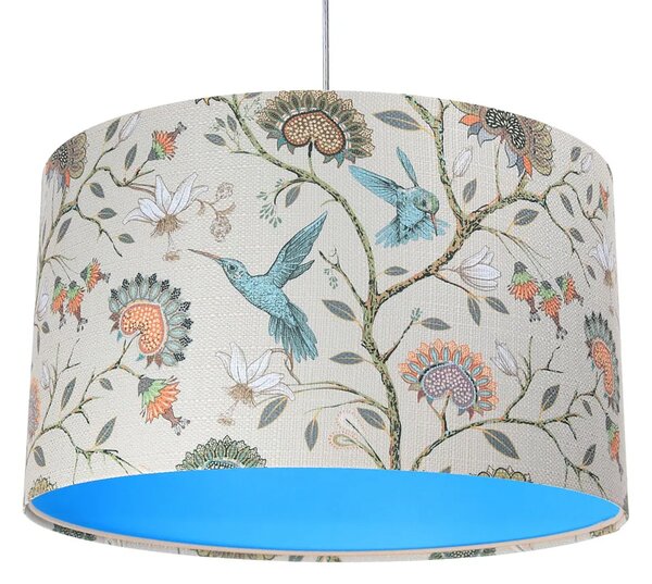 Niebieska lampa wisząca w kwiaty nad stół - 3X S385 C0-F77