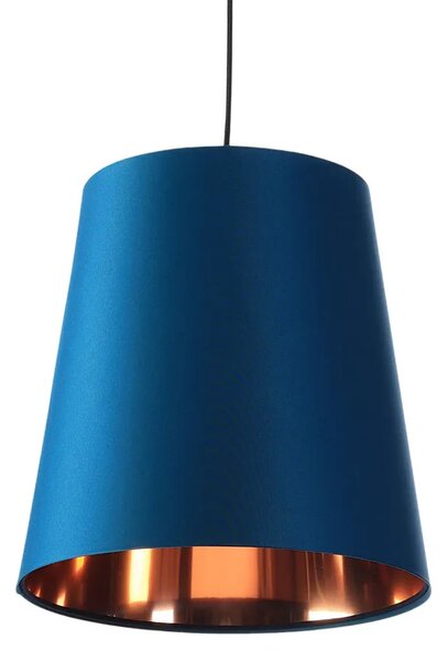 Granatowa lampa wisząca z abażurem rose gold - S402 S9-B95