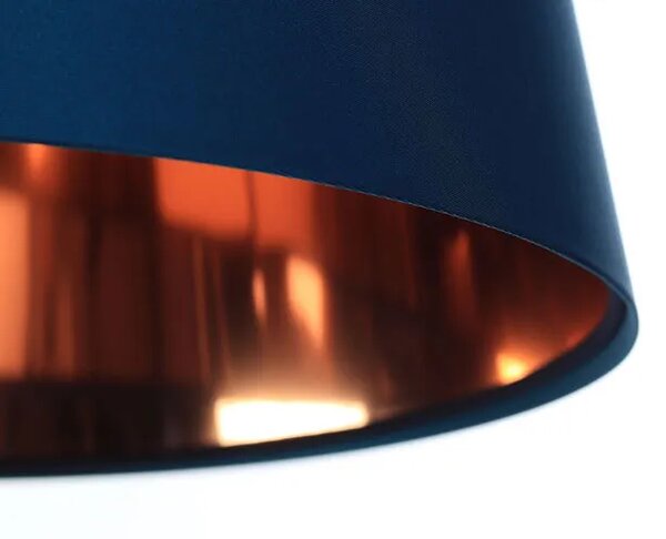 Granatowa lampa wisząca z abażurem rose gold - S402 S9-B95