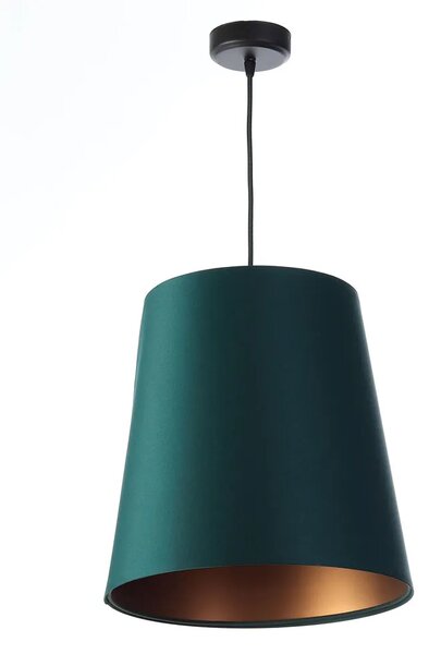 Zielono-miedziana lampa wisząca ze stożkowym abażurem - S403 P5-C04