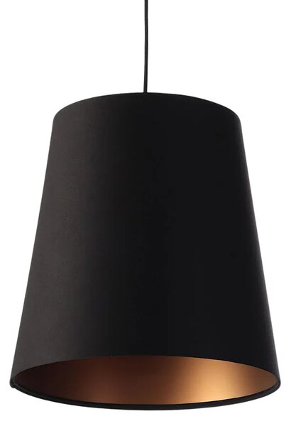 Czarno-miedziana lampa wisząca stożek glamour - S404-Arva
