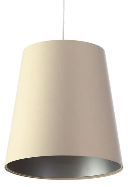 Kremowo-srebrna lampa wisząca stożek do salonu - S405-Arva