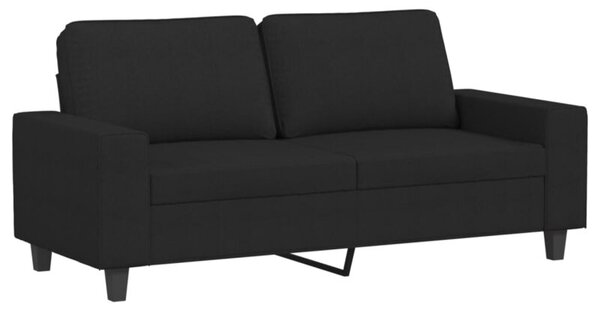 Sofa 2-osobowa, czarna, 140 cm, tapicerowana tkaninÄ