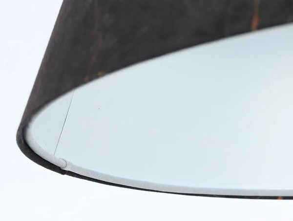 Czarna lampa wisząca welurowa dzwon - 3X S411 K6-K10