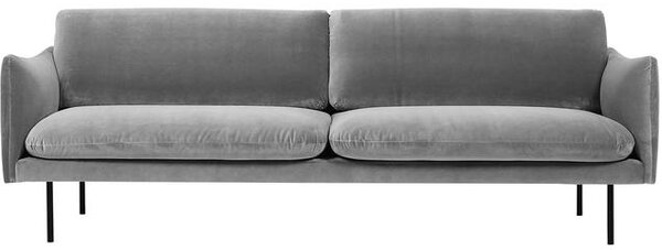 Sofa z aksamitu z metalowymi nogami Moby (3-osobowa)