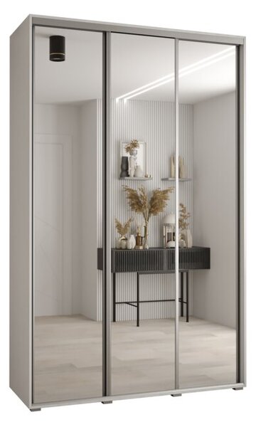 Szafa przesuwna wysoka Davos 2 160, gł. 45 cm biały + biały + srebrny