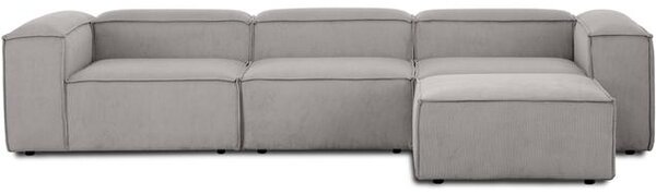 Sofa modułowa ze sztruksu z pufem Lennon (4-osobowa)