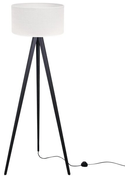 Lampa podłogowa trójnóg czarny Light Home LH Juta 1xE27 45cm abażur walec biały
