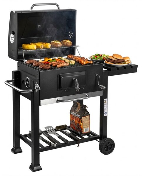 Grill ogrodowy węglowy GOCKOWIAK Vulcan Zamykany, na kółkach, termometr, popielnik