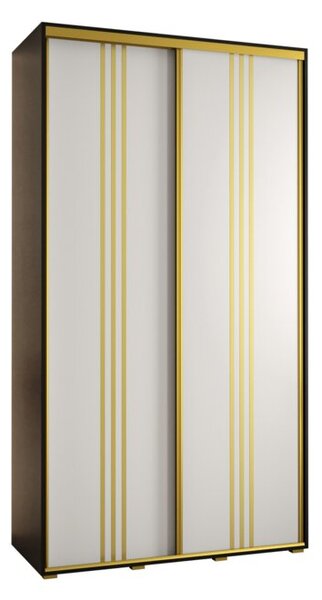 Szafa przesuwna wysoka Davos 6 140, gł. 45 cm czarny + biały + złoty