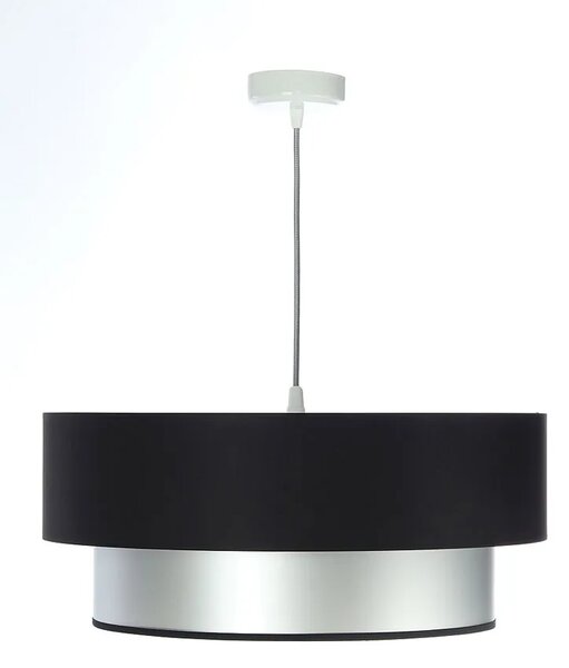 Srebrno-czarna lampa z podwójnym abażurem - S415 T3-D36