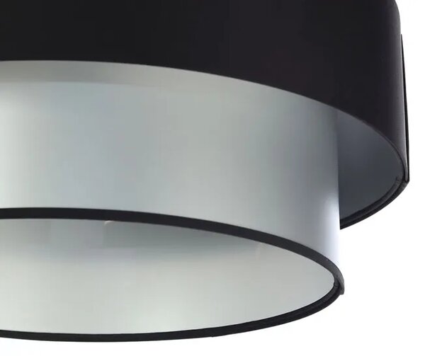 Srebrno-czarna lampa z podwójnym abażurem - S415 T3-D36