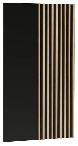 Czarny panel ścienny z lamelami - Fallon 12X