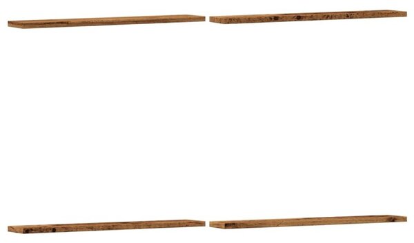 Półki na książki, 4 szt., kolor starego drewna, 60x10x1,5 cm