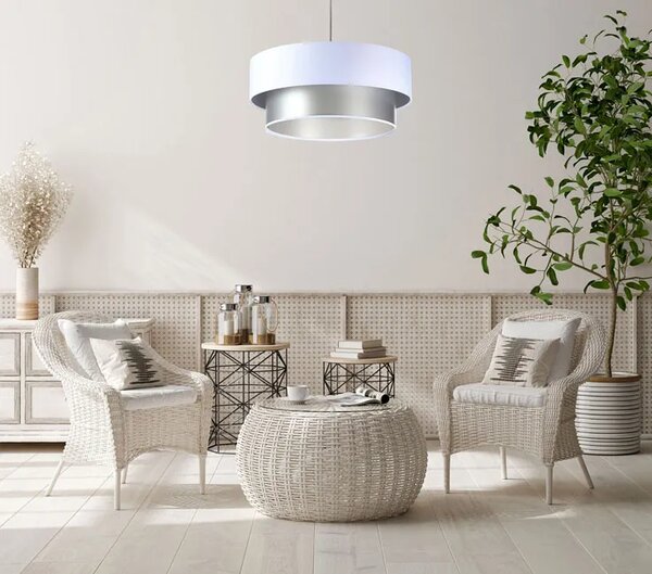 Srebrno-biała nowoczesna lampa wisząca - S420 D6-P44