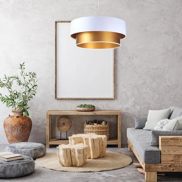 Złoto-biała lampa wisząca w stylu glamour - 5X S420 B9-R29