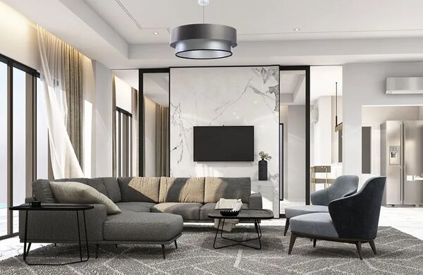 Lampa wisząca glamour z podwójnym abażurem - S424 L6-P25