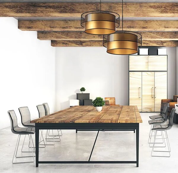 Złoto-czarna lampa wisząca glamour z siatki - 5X S421 L1-E67