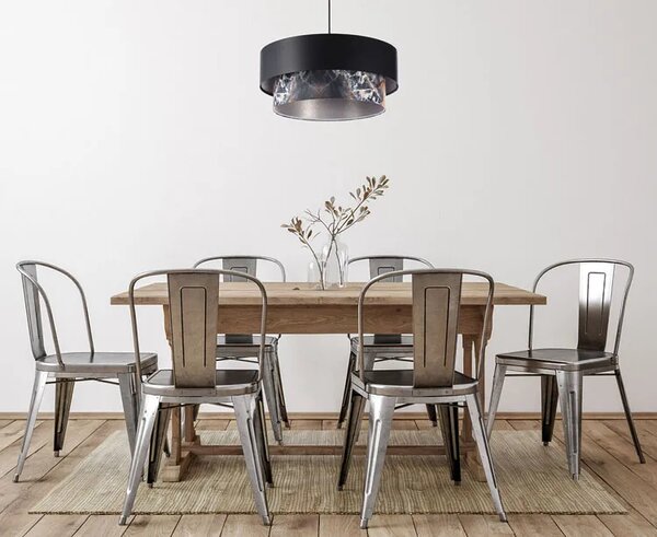 Czarna marmurkowa lampa wisząca nad stół - 4X S422 R9-E31