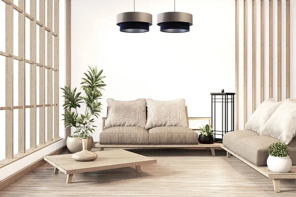 Lampa wisząca z satynowo-welurowym abażurem - S426 G4-M47