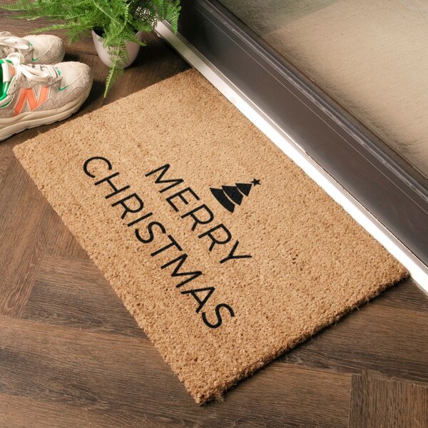 Wycieraczka ze świątecznym motywem z włókna kokosowego 40x60 cm Merry Christmas – Artsy Doormats