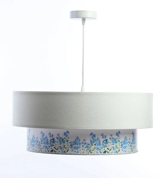 Biała lampa wisząca z welurowym kloszem - 3X S427 M1-Z60