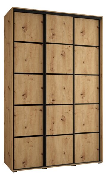 Szafa przesuwna wysoka Davos 4 150, gł. 60 cm artisan + artisan + czarny