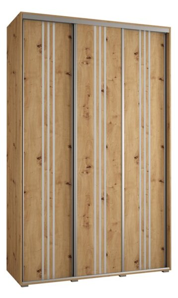 Szafa przesuwna wysoka Davos 6 150, gł. 60 cm artisan + artisan + srebrny