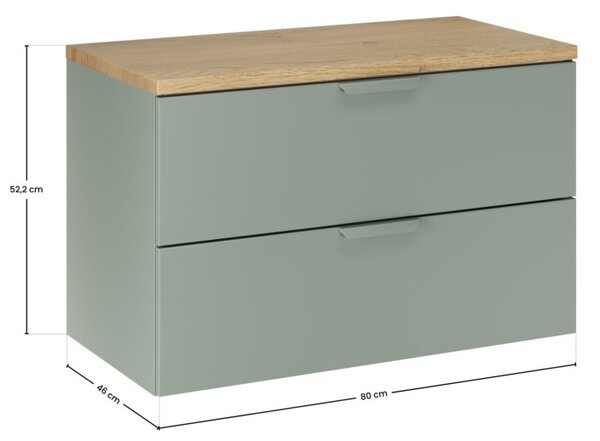 Zestaw mebli łazienkowych 80cm z blatem Aster Green