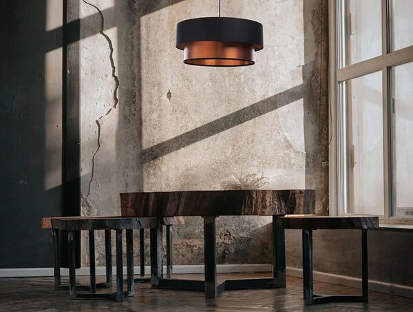 Lampa wisząca z dwuczęściowym abażurem - 7X S431 M8-E51