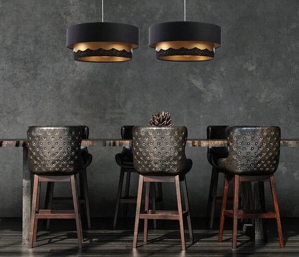 Czarno-złota lampa wisząca glamour nad stół - S432 P2-D92